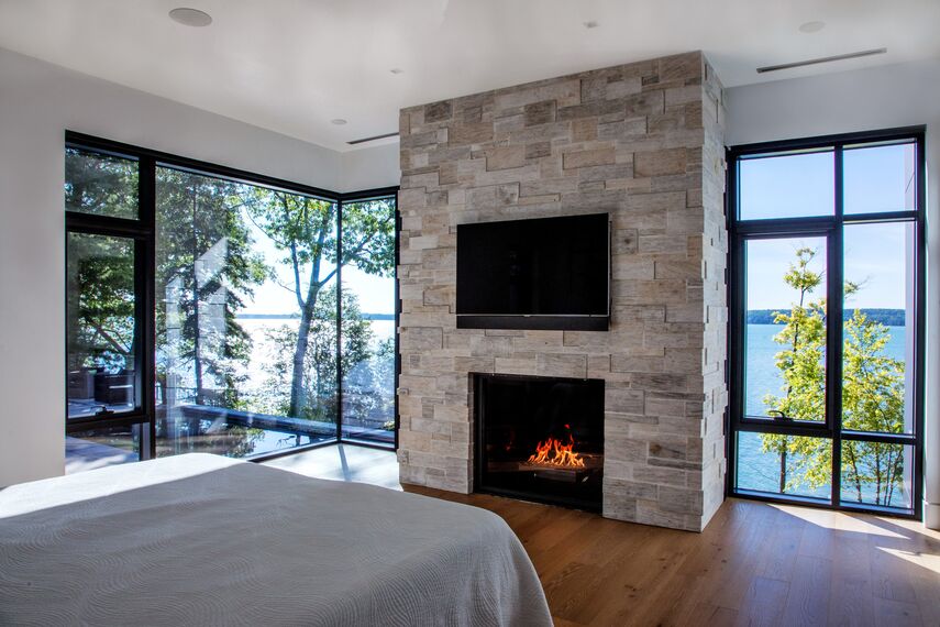 ConceptWall 50 Фасади, ConceptFolding 77 Розсувні та Розкладні системи, ConceptSystem 77 Вікна і ConceptSystem 77 Двері - House South Water Flats Знаходиться в Kempenfelt Bay, Canada