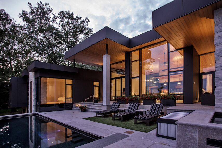 ConceptWall 50 Фасади, ConceptFolding 77 Розсувні та Розкладні системи, ConceptSystem 77 Вікна і ConceptSystem 77 Двері - House South Water Flats Знаходиться в Kempenfelt Bay, Canada