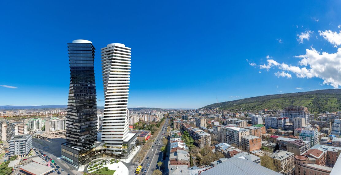 ConceptWall 50 Фасади, ConceptSystem 77 Двері і ConceptSystem 77 Вікна - Apartmentcomplex Axis Towers Знаходиться в Tbilisi, Georgia
