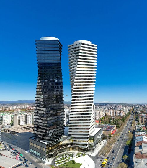 ConceptWall 50 Фасади, ConceptSystem 77 Двері і ConceptSystem 77 Вікна - Apartmentcomplex Axis Towers Знаходиться в Tbilisi, Georgia